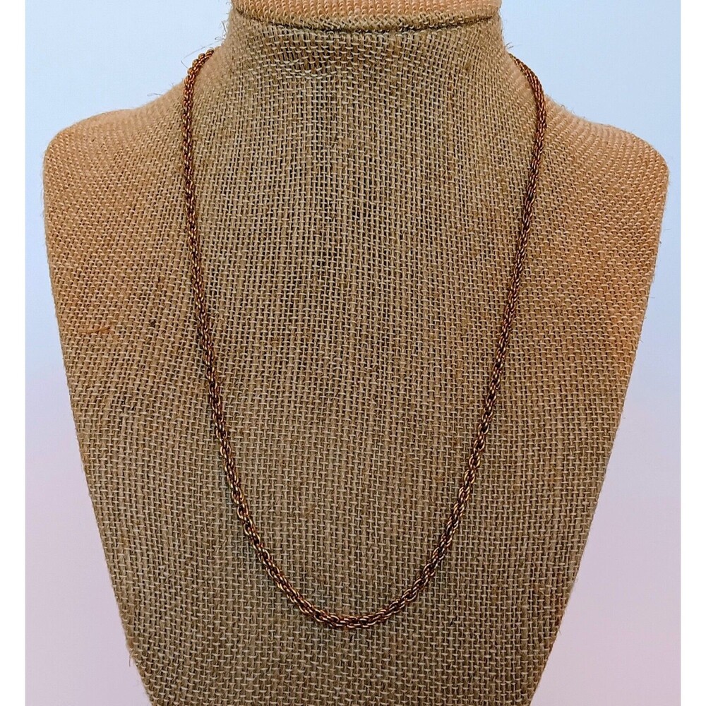 Vintage Goldtone 3 mm Rope Chain Necklace 18 in